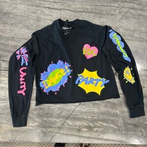 EDC by Insomniac Black pop art crop top tshirt